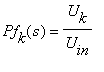 Pf[k](s) = U[k]/U[`in`]