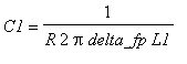 C1 = 1/(R*2*Pi*delta_fp*L1)