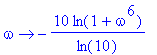 proc (omega) options operator, arrow; -10*ln(1+omega^6)/ln(10) end proc