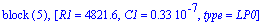 `block `(5), [R1 = 4821.6, C1 = .33e-7, type = LP0]